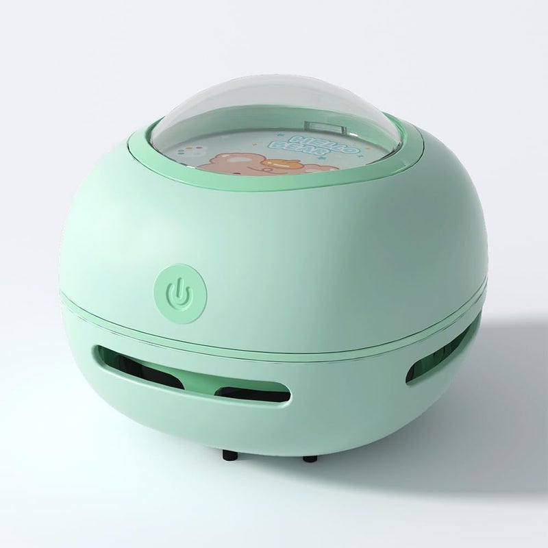 ODISTAR Desktop Vacuum Cleaner, Mini Table Dust Sweeper Energy Saving,High Endurance up to 400 mins,360º Rotatable Design for Keyboard/Home/School/Office(Green) - Image 1